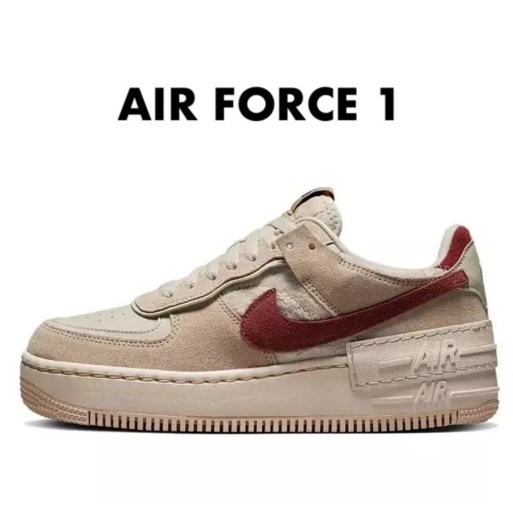 Women's Nike Air Force 1 ShadowShimmerLowTop Sneakers Sanddrift SZ 11 DZ4705-200